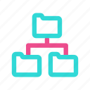 folder, 2, twocolor, network