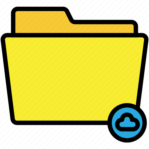 Yellow, cloud, folder, archive, interface, files, ui icon - Download on Iconfinder