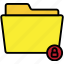 yellow, locked, folder, ui, interface, archive, files 
