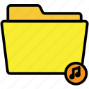 yellow, music, folder, files, archive, interface, ui