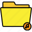 yellow, music, folder, files, archive, interface, ui 