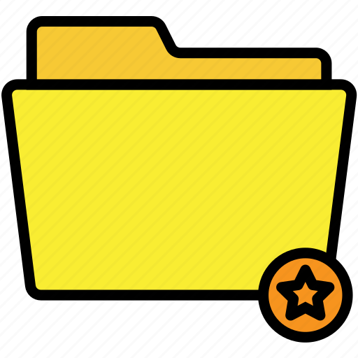 Yellow, star, folder, ui, interfcae, archive, files icon - Download on Iconfinder