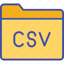 csv, folder, document, storage