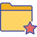 star, folder, document, storage