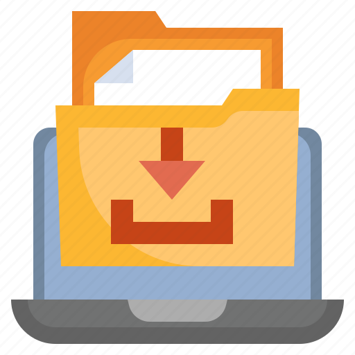 Download, files, folders, document, laptop, arrows icon - Download on Iconfinder