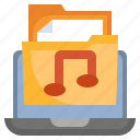 music, files, folders, document, laptop, player
