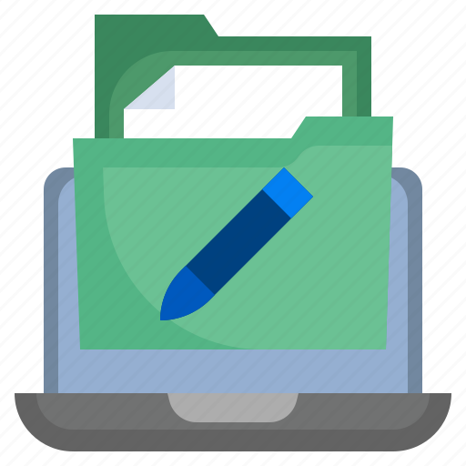 Note, files, folders, document, laptop, pen icon - Download on Iconfinder