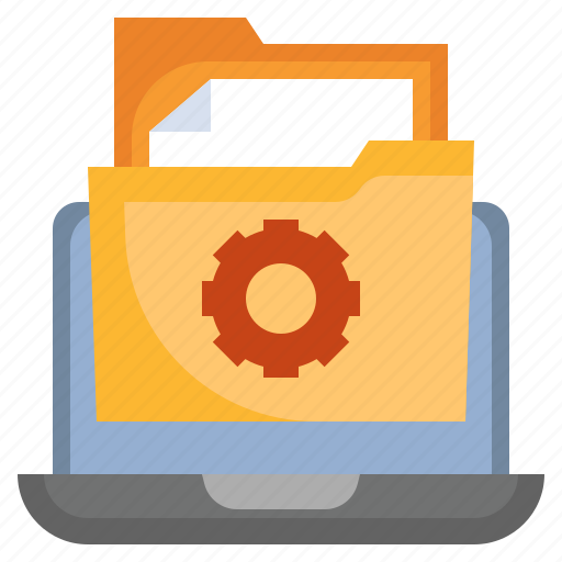 Setting, files, folders, document, laptop, gear icon - Download on Iconfinder