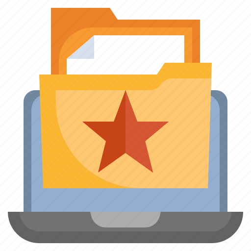 Star, files, folders, document, laptop, favorite icon - Download on Iconfinder