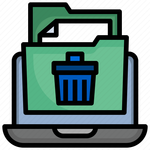 Delete, files, folders, document, laptop, bin icon - Download on Iconfinder