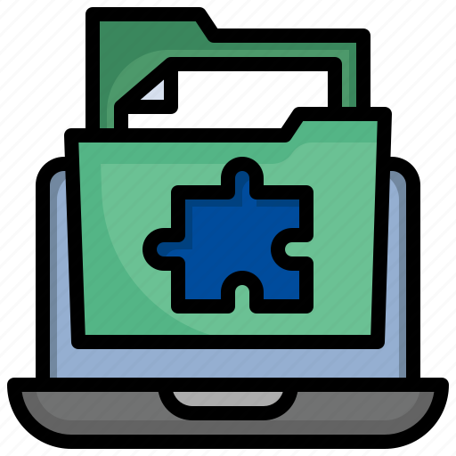Puzzle, files, folders, document, laptop, game icon - Download on Iconfinder