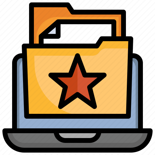 Star, files, folders, document, laptop, favorite icon - Download on Iconfinder