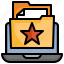 star, files, folders, document, laptop, favorite 