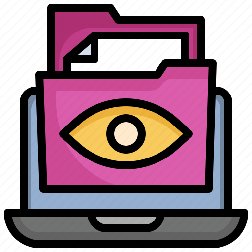 Vision, files, folders, document, laptop, eye icon - Download on Iconfinder