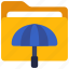umbrella, folder, files, computing, insurance 
