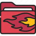 flames, design, folder, files, computing, fire