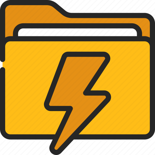 Lightning, bolt, folder, files, computing icon - Download on Iconfinder