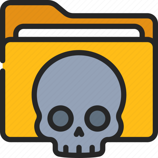 Skull, folder, files, computing, malware icon - Download on Iconfinder