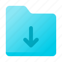 arrow, document, download, folder, format, left, page