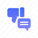 dislike, thumbs, down, chat, negative, review, bad