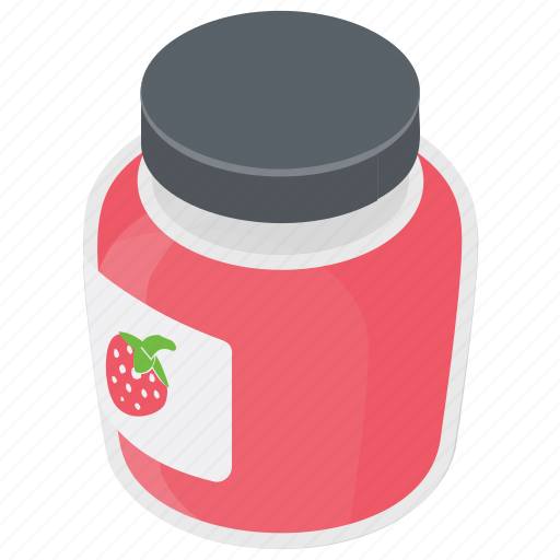 Jam jar, marmalade, preserved food, savoury spread, strawberry jam icon - Download on Iconfinder