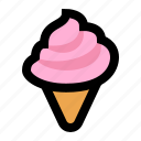 cone, cream, dessert, ice, icecream, strawberry, sweet