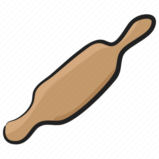 Bread roller, dough roller, kitchen accessory, kitchen tool, roller pin icon - Download on Iconfinder