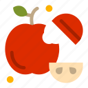 apple, fruit, slice