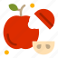 apple, fruit, slice 