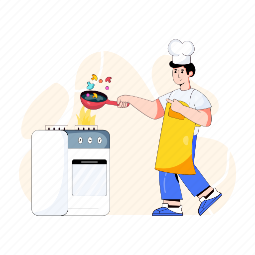 Cooking, chef, cooking expert, professional chef, kitchen illustration - Download on Iconfinder