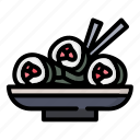 sushi, roll, japan, food