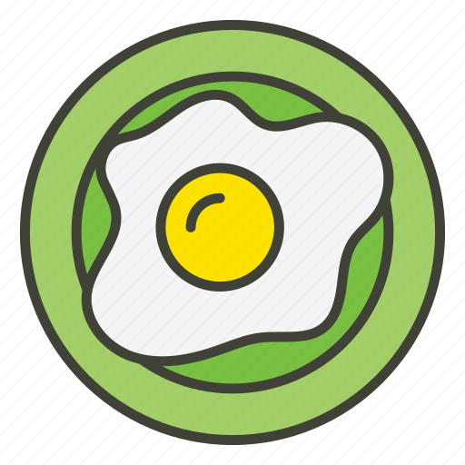 Fried, egg, protein, breakfast, omelet, meal, food icon - Download on Iconfinder