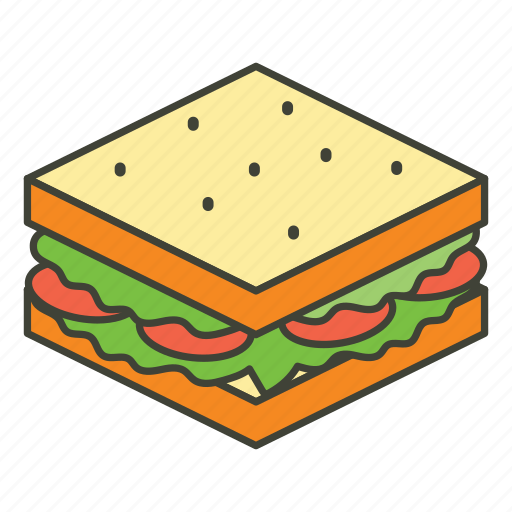 Sandwich, lunch, meal, junk food, fast food, refreshment, toast icon - Download on Iconfinder