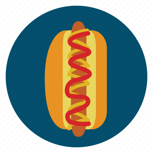 Bun, food, hotdog, ketchup, mustard, sausage icon - Download on Iconfinder