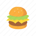 burger, cheeseburger, food, breakfast, cooking, fast, meal