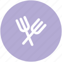 cutlery, flatware, forks, restaurant, two forks