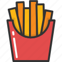 french fries, fries, fries box, frites, potato fries