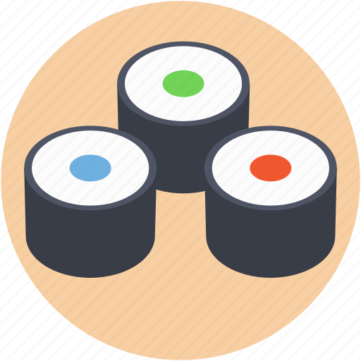 Food, japanese food, salmon roll, sushi, vinegared rice icon - Download on Iconfinder