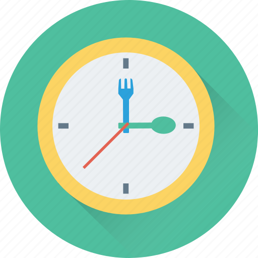 Clock, dinner, lunch, lunch time, meal, time icon - Download on Iconfinder