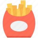 fast food, french fries, fries box, frites, potato fries