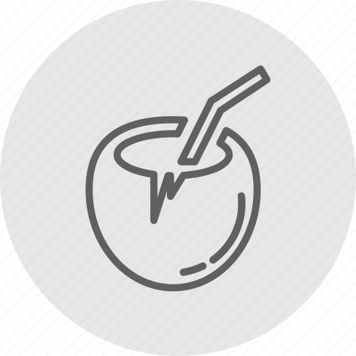 Coconut, food, fresh, fruit, straw, tropical icon - Download on Iconfinder