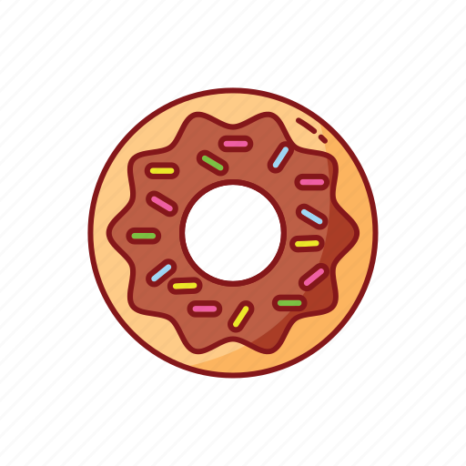 Chocolate, donut, foods, line, street, sweet icon - Download on Iconfinder