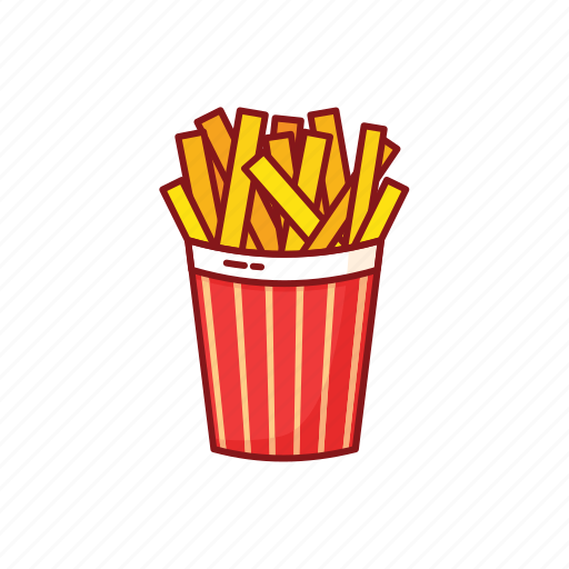 Foods, french fries, line, potato, street icon - Download on Iconfinder