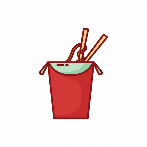 Box, china, chinese, foods, line, noodle, street icon - Download on Iconfinder