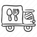 delivery, food, catering, truck, transportation, van, transport