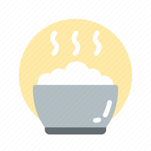 Boiled rice, cooked rice, bowl, rice, hot, food, meal icon - Download on Iconfinder