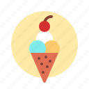 icecream, cone, cold, sweet, dessert