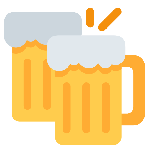 Clinking, beer, mugs, bar, glass, drink, emoj icon - Free download