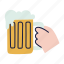 beer, alcohol, beverage, drink, glass, party, pub, doodle, hand 