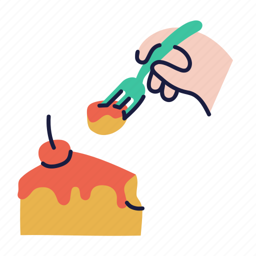 Cake, birthday, bistro, dessert, food, restaurant, hand icon - Download on Iconfinder